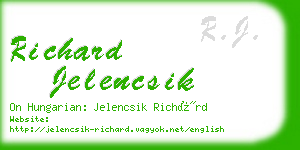 richard jelencsik business card